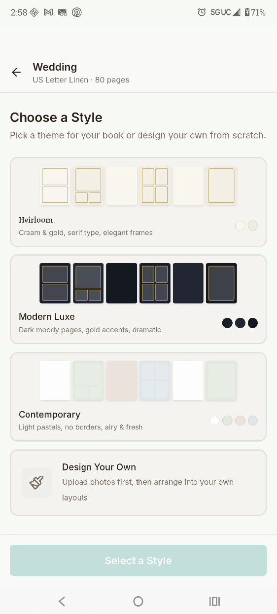 Choose a Style — theme picker